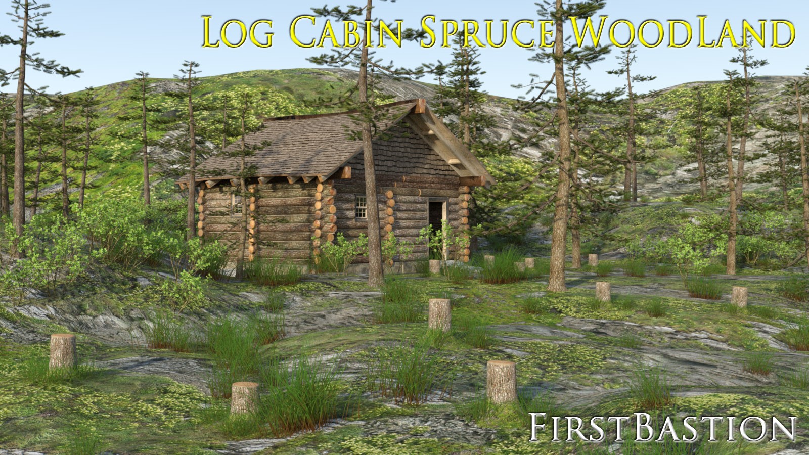 1stB Log Cabin Spruce Woodland by N/A