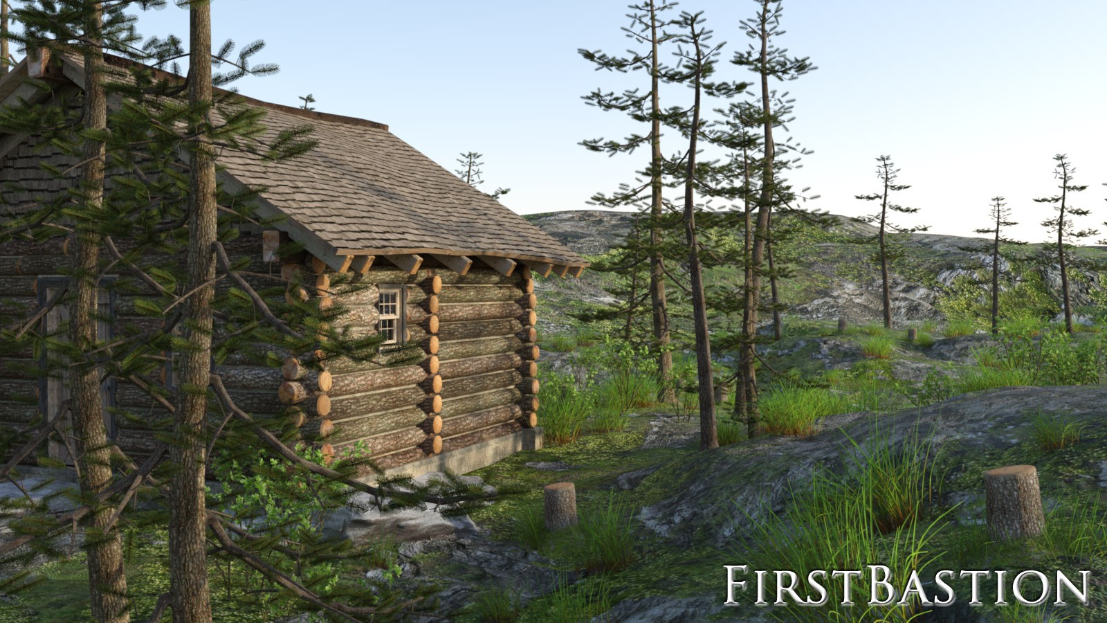 1stB Log Cabin Spruce Woodland by N/A