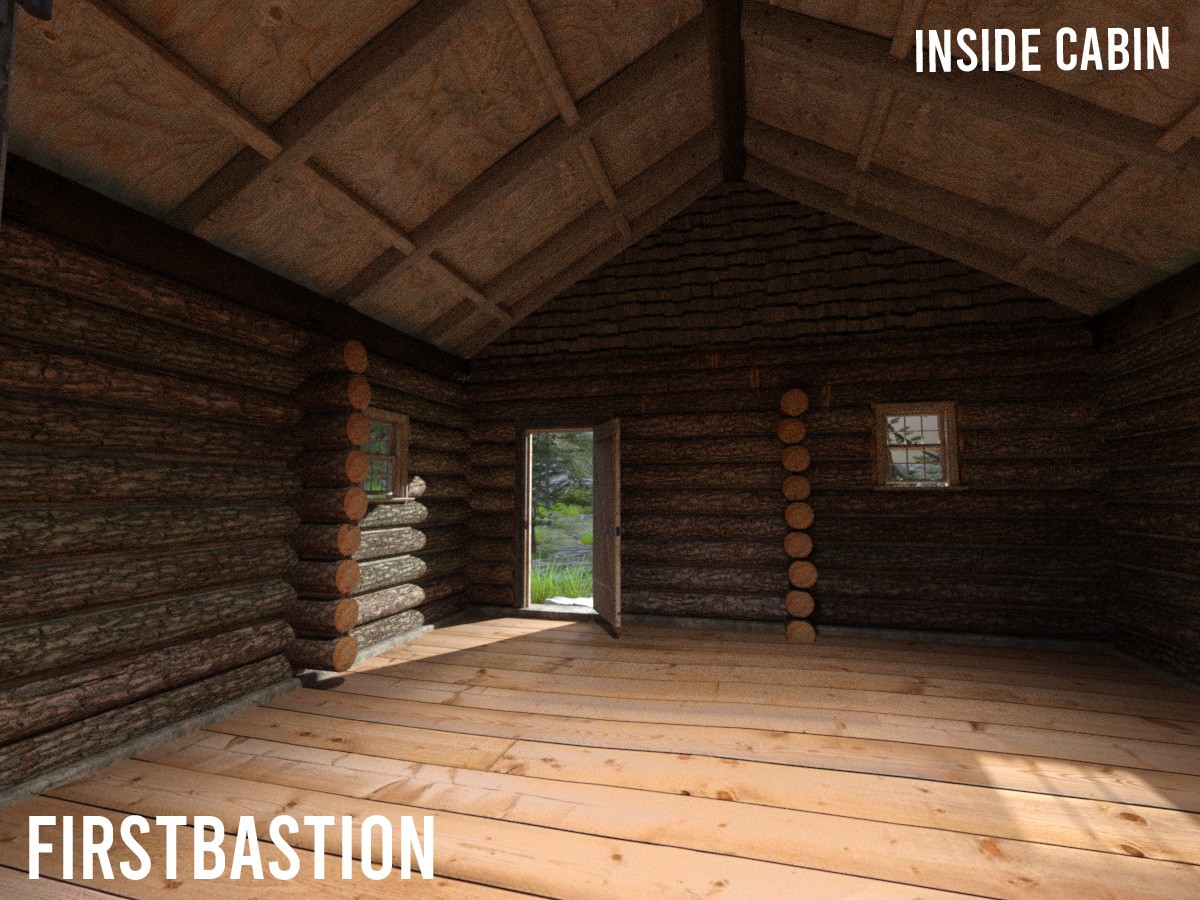 1stB Log Cabin Spruce Woodland by N/A