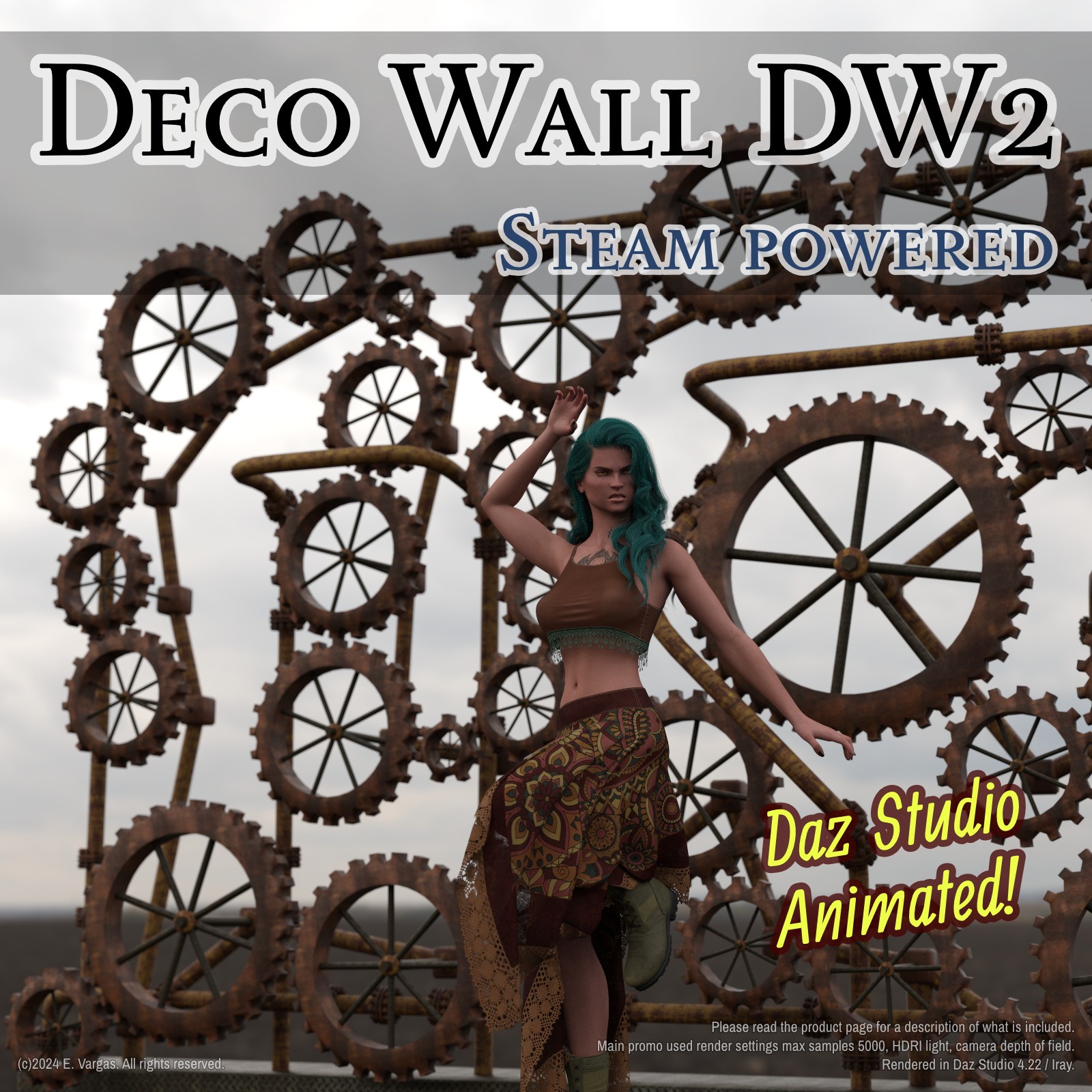 EV Deco Wall DW2 - Steam powered - Daz by N/A