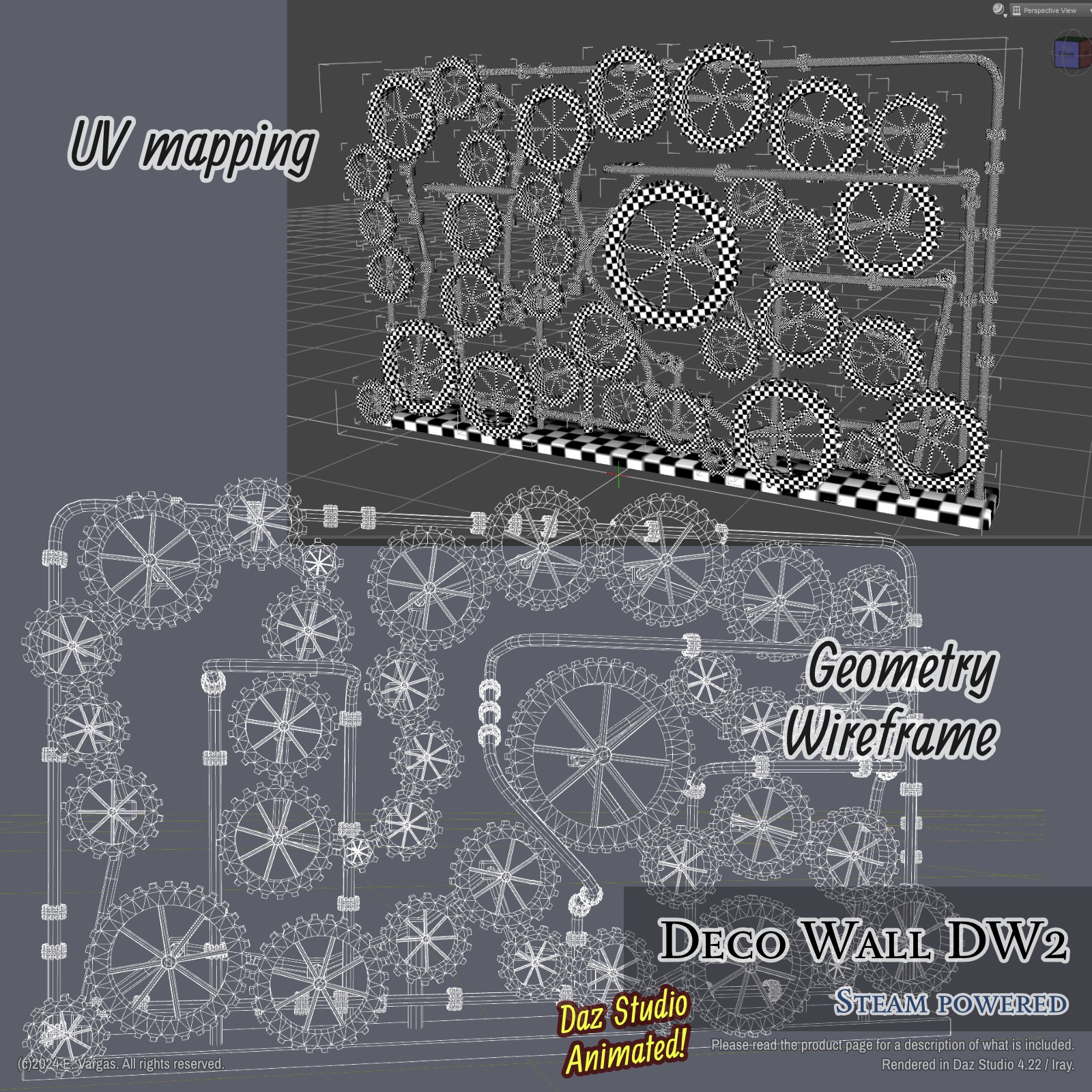 EV Deco Wall DW2 - Steam powered - Daz by N/A