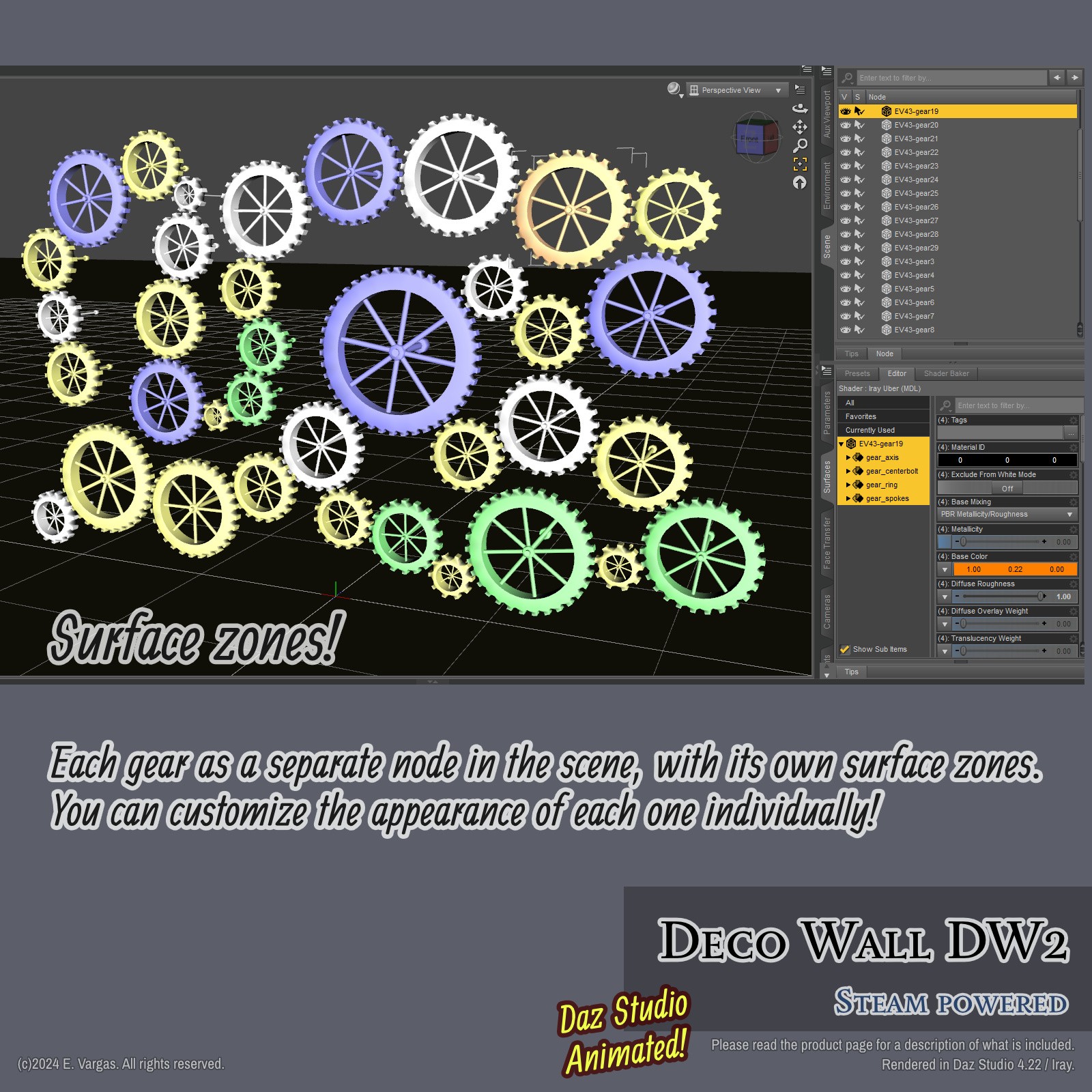 EV Deco Wall DW2 - Steam powered - Daz by N/A
