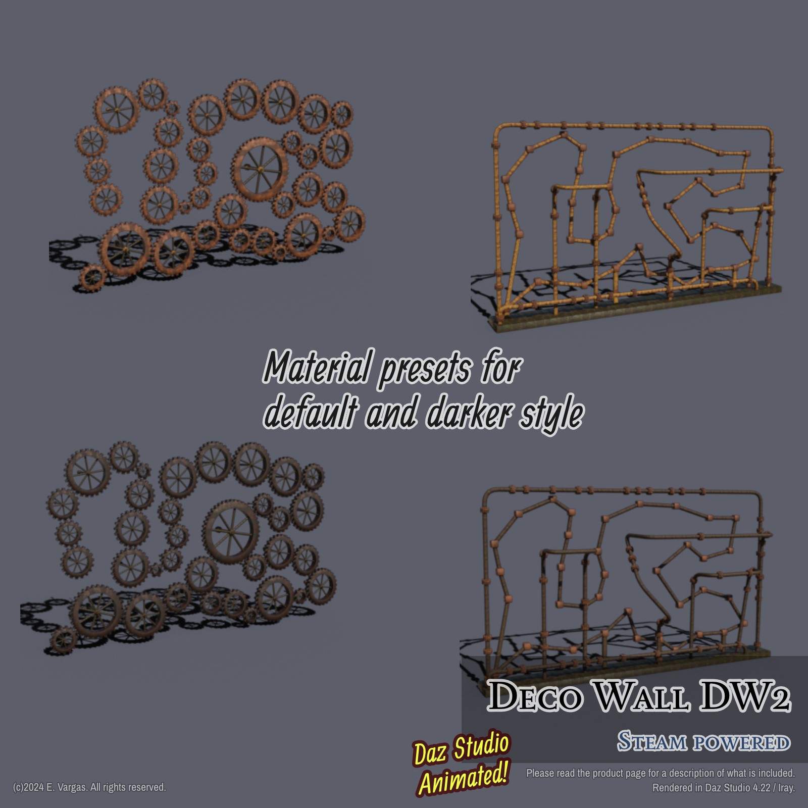 EV Deco Wall DW2 - Steam powered - Daz by N/A