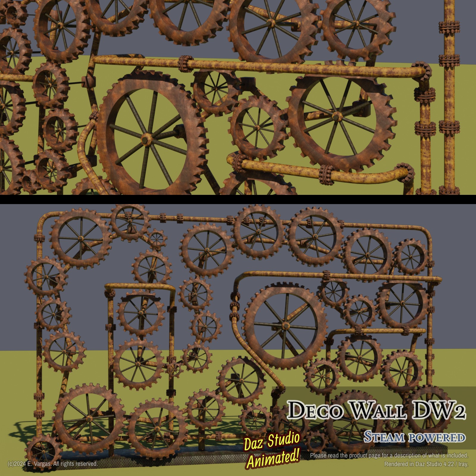 EV Deco Wall DW2 - Steam powered - Daz by N/A