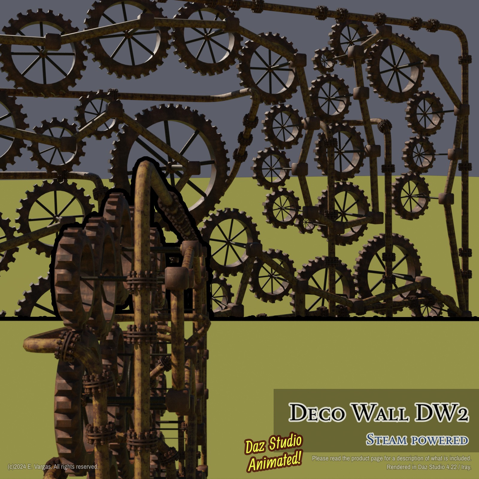 EV Deco Wall DW2 - Steam powered - Daz by N/A