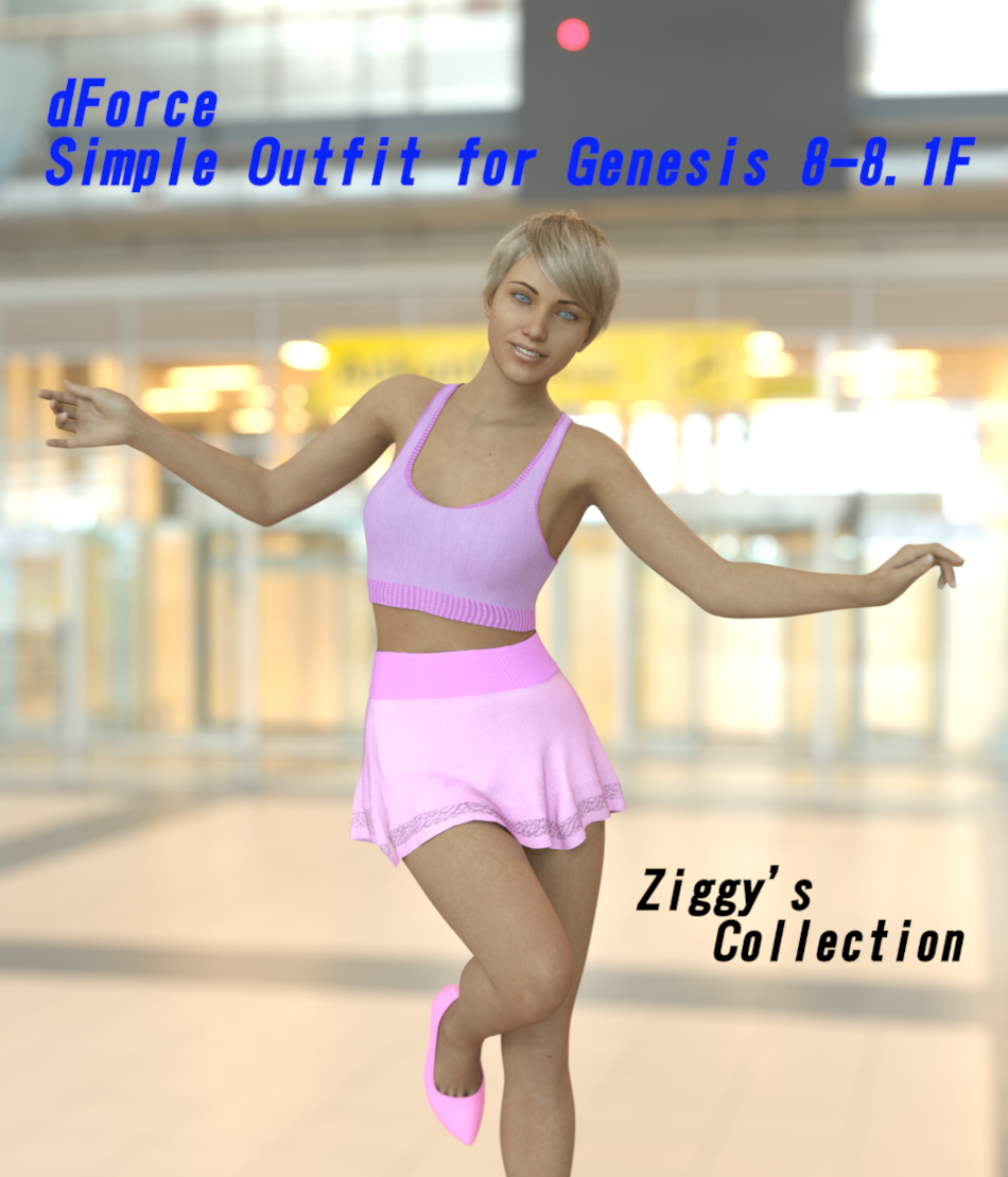 dForce Simple Outfit for Genesis 8-8.1F by N/A
