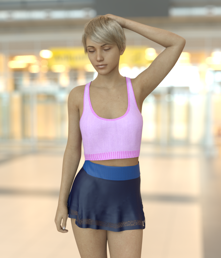 dForce Simple Outfit for Genesis 8-8.1F by N/A