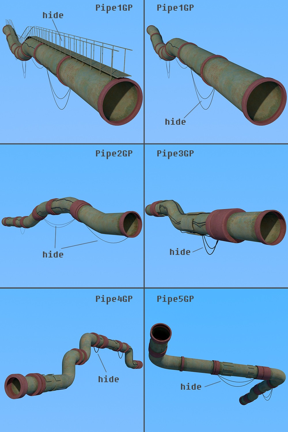 Giant pipes for Poser by N/A