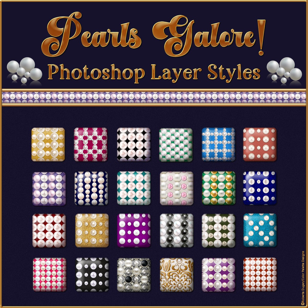 Pearls Galore! Photoshop Layer Styles by N/A