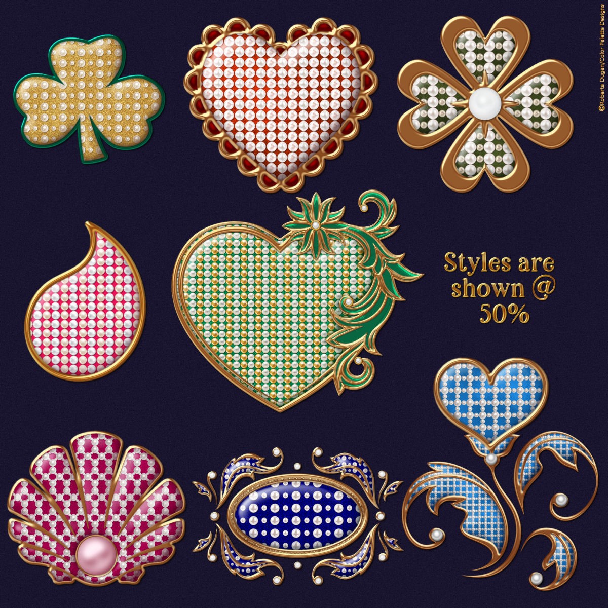 Pearls Galore! Photoshop Layer Styles by N/A