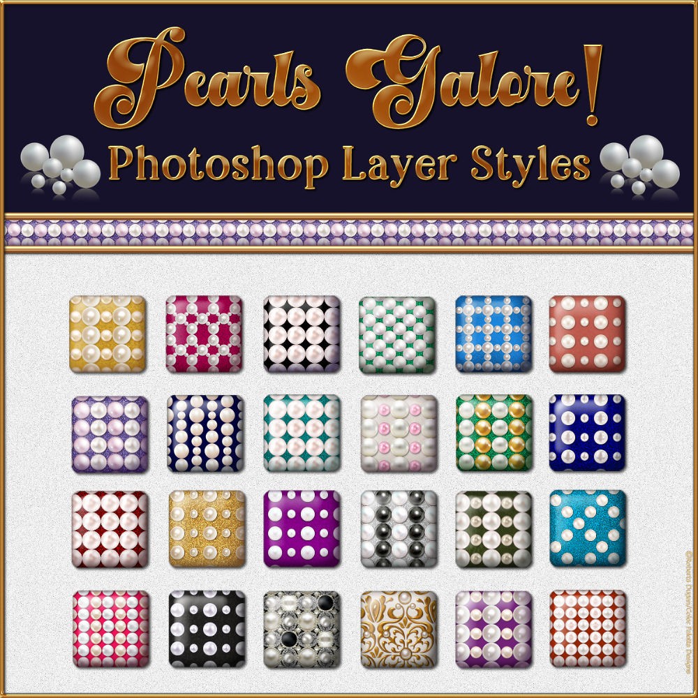 Pearls Galore! Photoshop Layer Styles by N/A