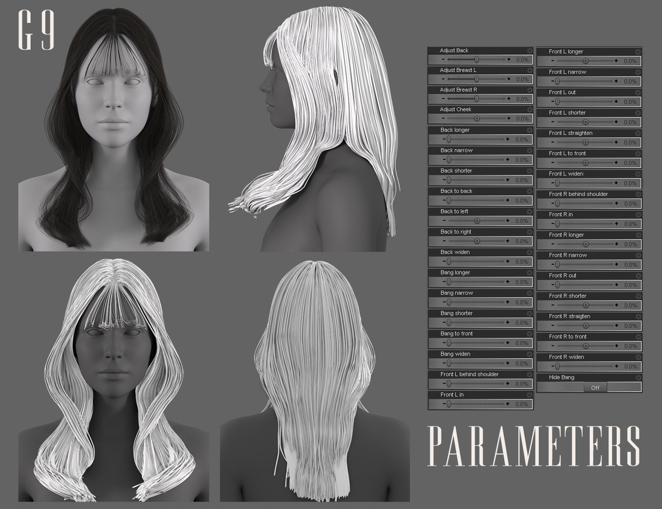KFE Himeka Hair for Genesis 9 by N/A