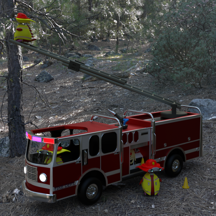 Fireman outfit and firetruck for KX Wibi by N/A
