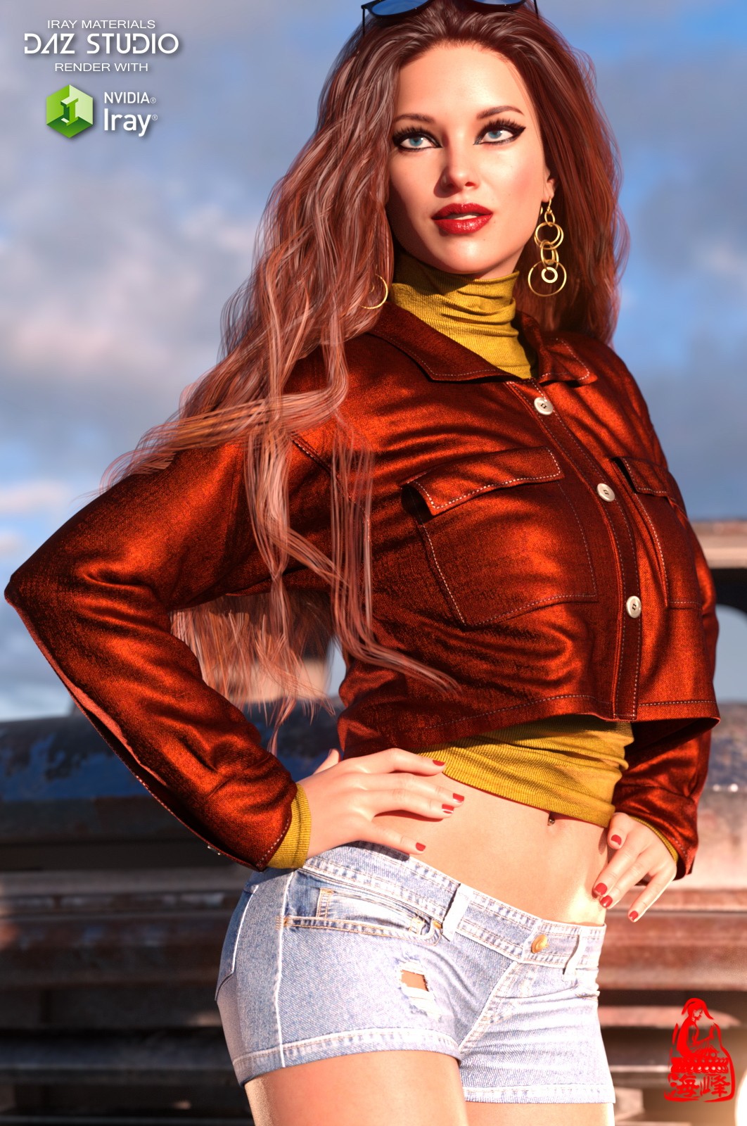 dForce Slouchy Shirt Jacket for Genesis 8 & 8.1 Females and Genesis 9 Feminine by N/A