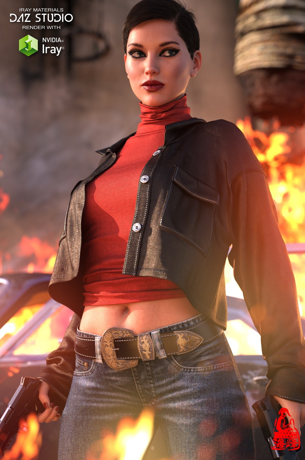 dForce Slouchy Shirt Jacket for Genesis 8 & 8.1 Females and Genesis 9 Feminine by N/A