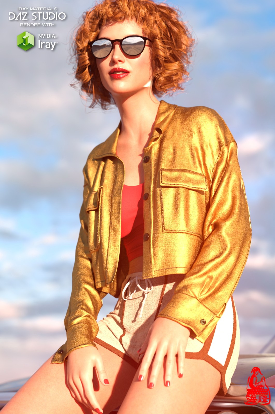 dForce Slouchy Shirt Jacket for Genesis 8 & 8.1 Females and Genesis 9 Feminine by N/A