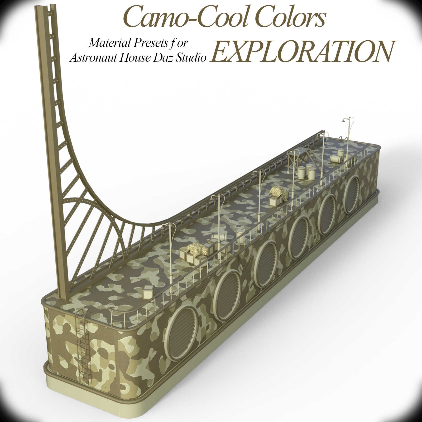 Camo-Cool EXPLORATION Styles for Astronaut House in Daz Studio by N/A