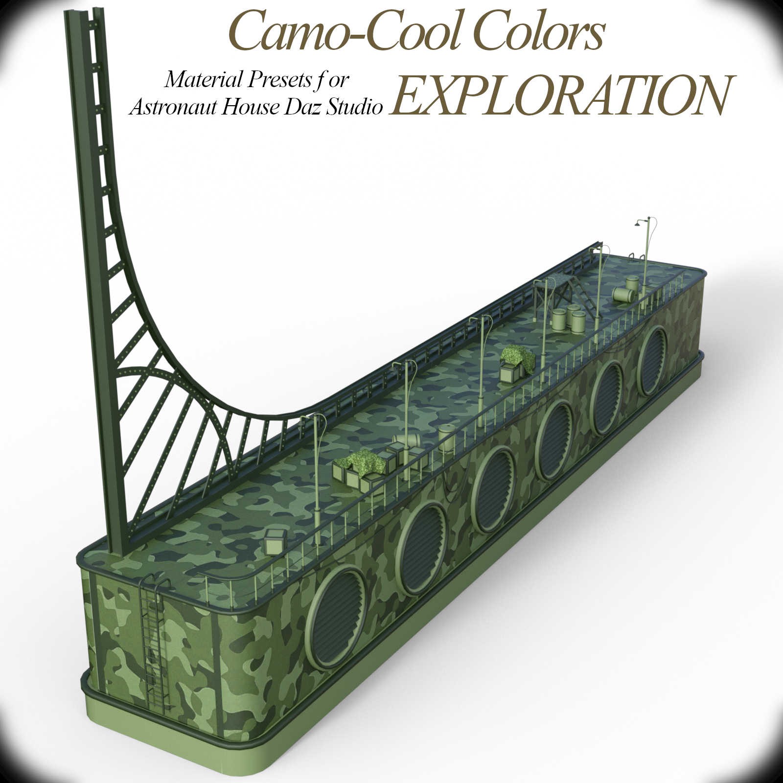 Camo-Cool EXPLORATION Styles for Astronaut House in Daz Studio by N/A