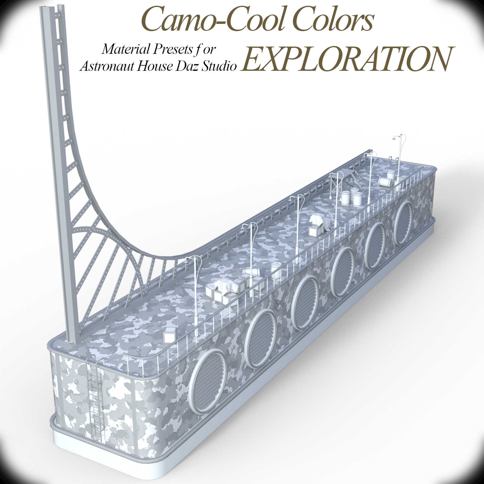 Camo-Cool EXPLORATION Styles for Astronaut House in Daz Studio by N/A