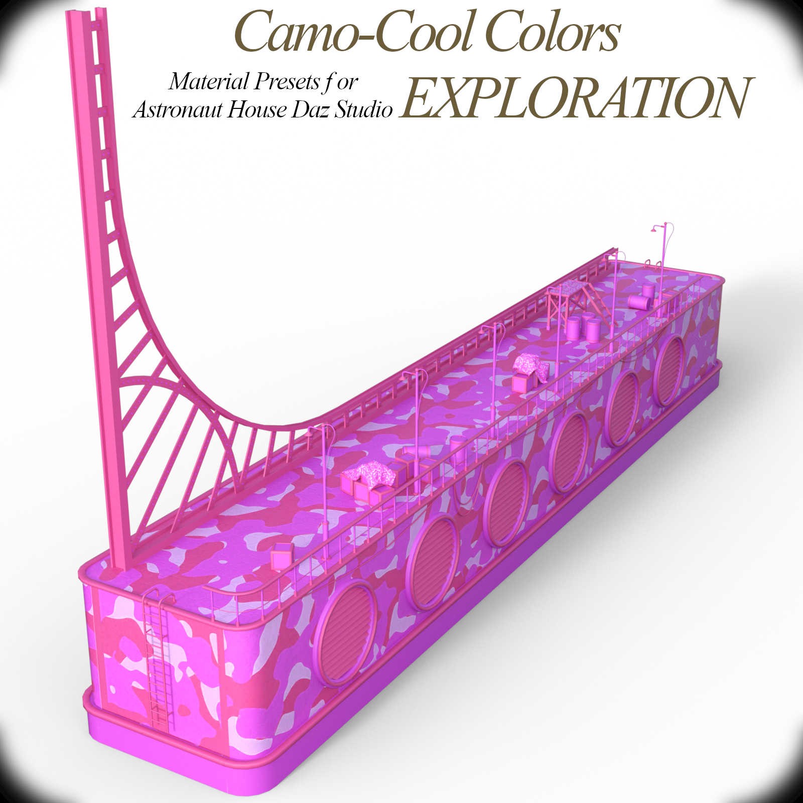 Camo-Cool EXPLORATION Styles for Astronaut House in Daz Studio by N/A
