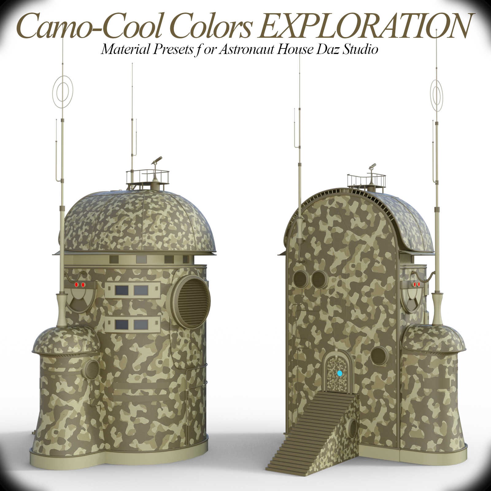 Camo-Cool EXPLORATION Styles for Astronaut House in Daz Studio by N/A