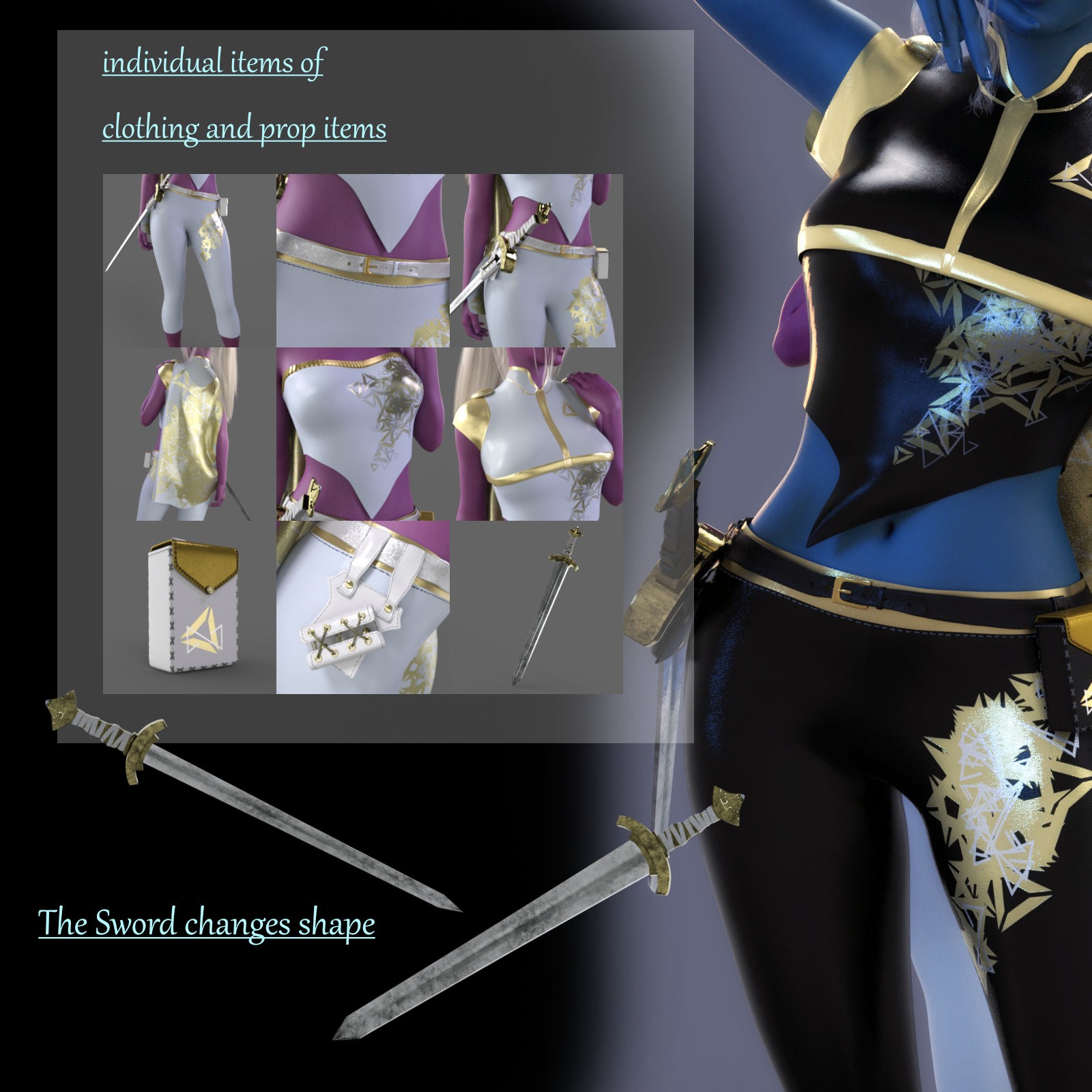 CW_Fantasy Chaos Combat Clothing for Genesis 8 Female by N/A