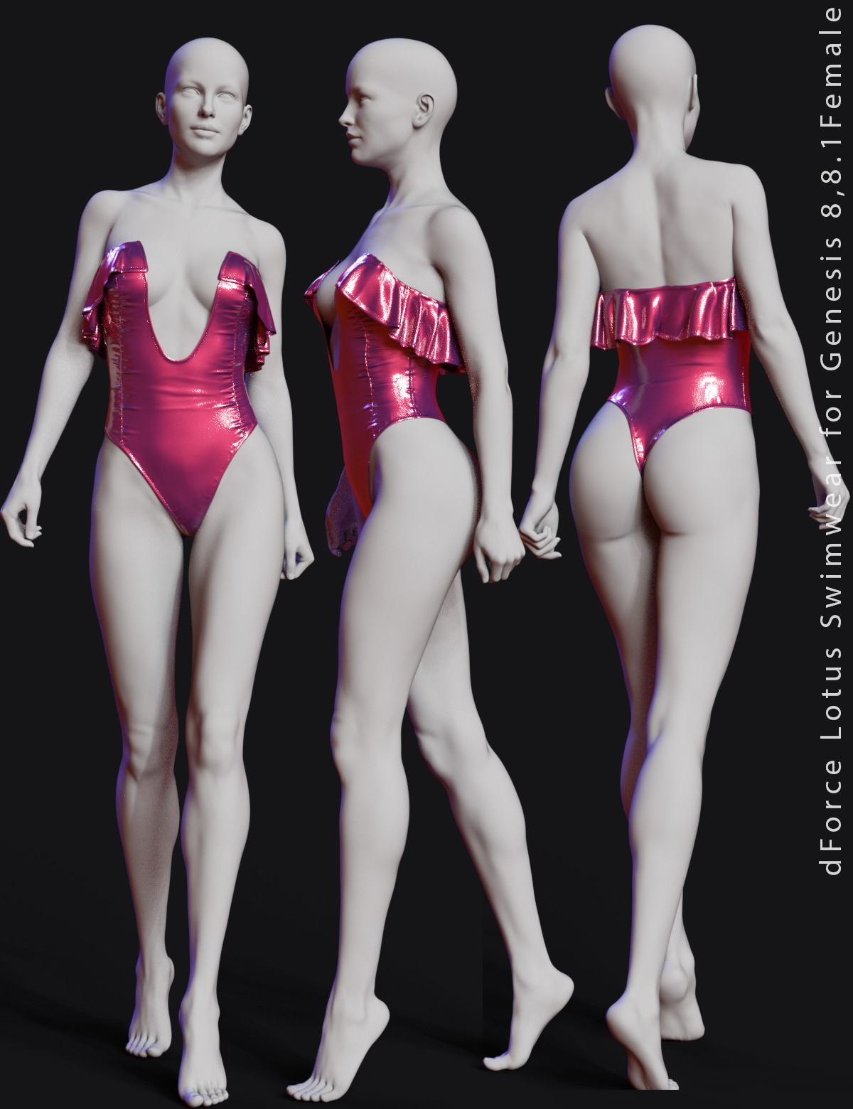 dForce Lotus Swimwear Genesis 8-8.1F by N/A