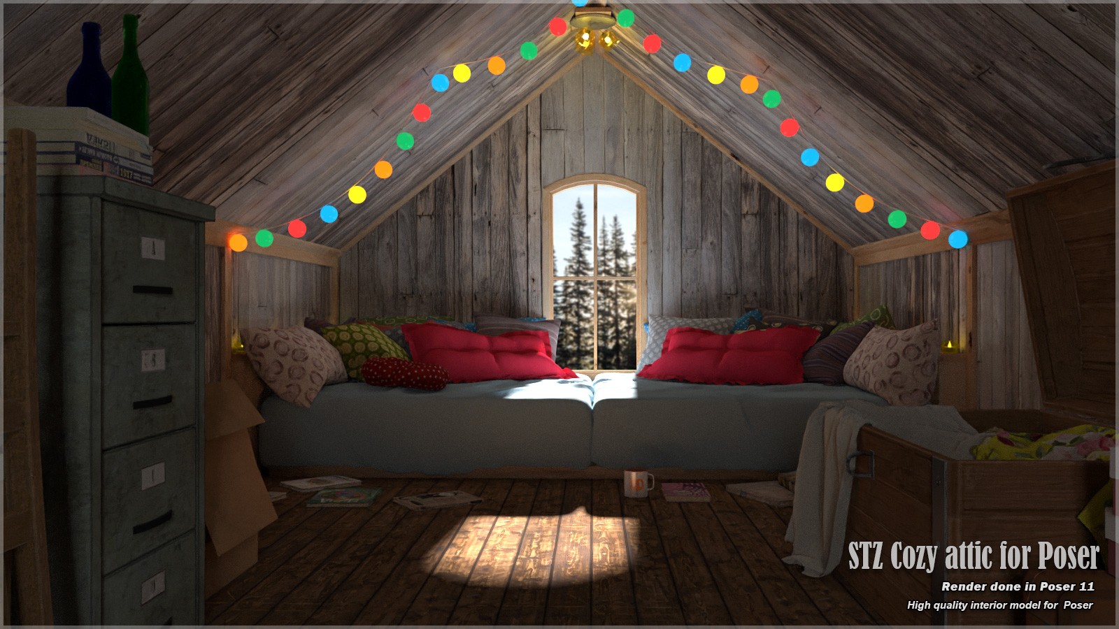 STZ Cozy attic for Poser by N/A