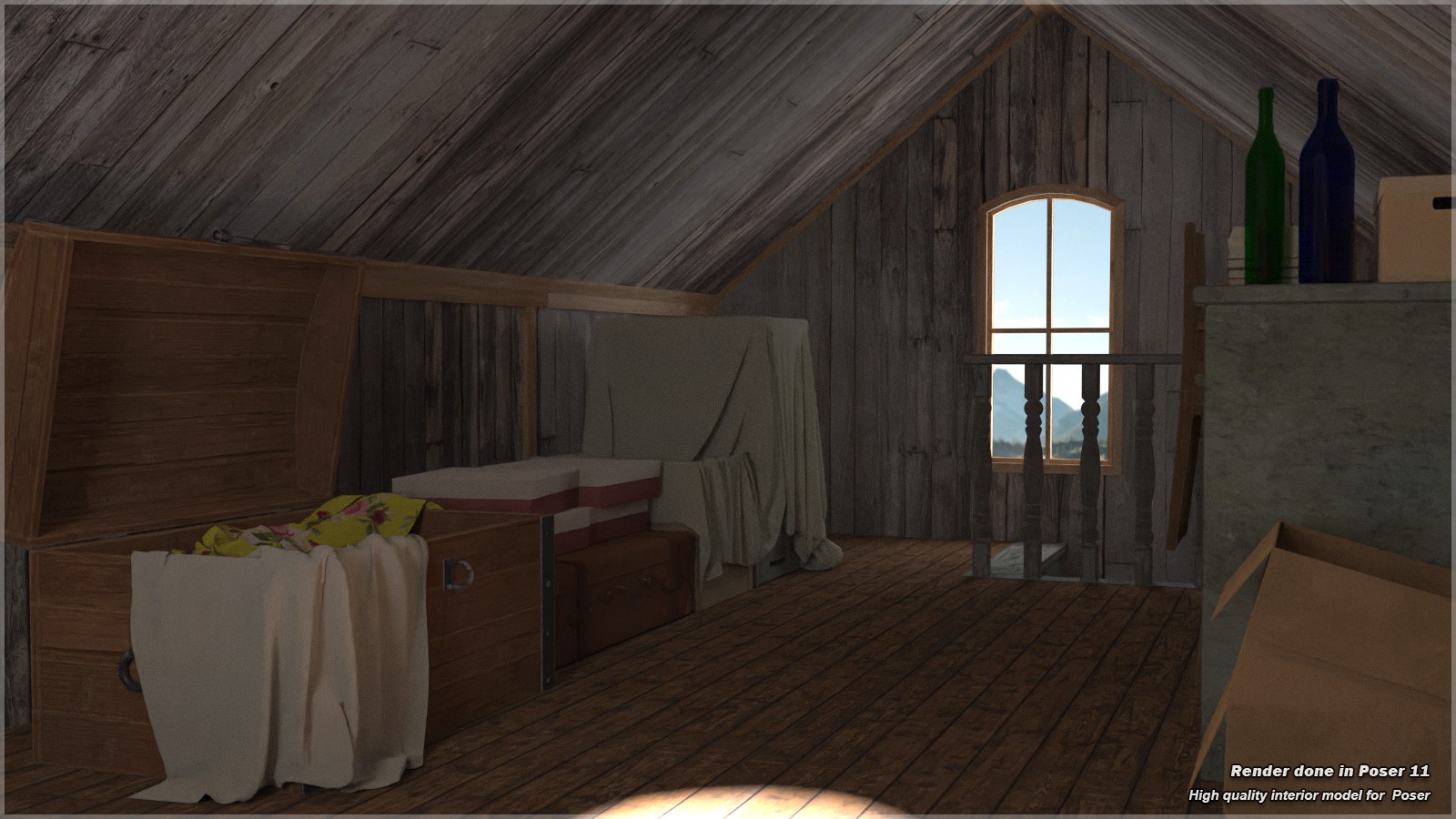 STZ Cozy attic for Poser by N/A
