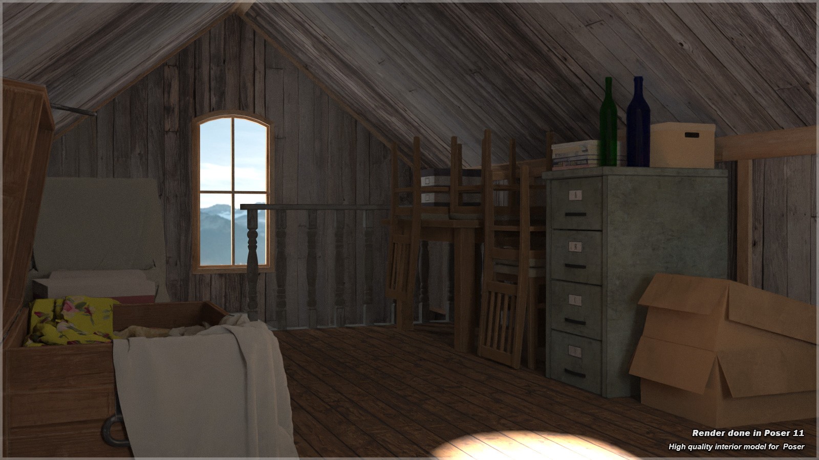 STZ Cozy attic for Poser by N/A