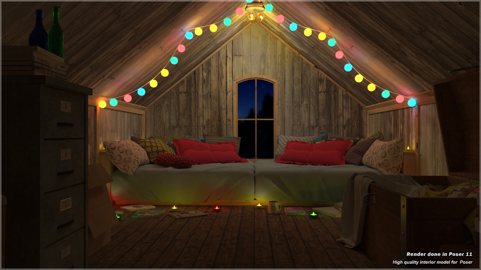 STZ Cozy attic for Poser by N/A