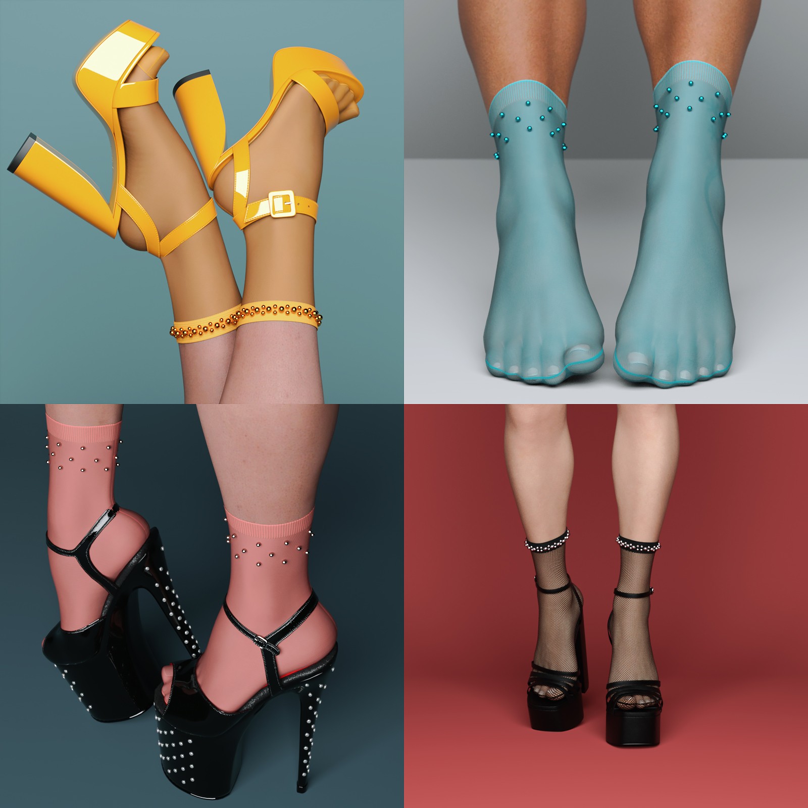Short Ankle Stockings G8-8.1 Females by N/A