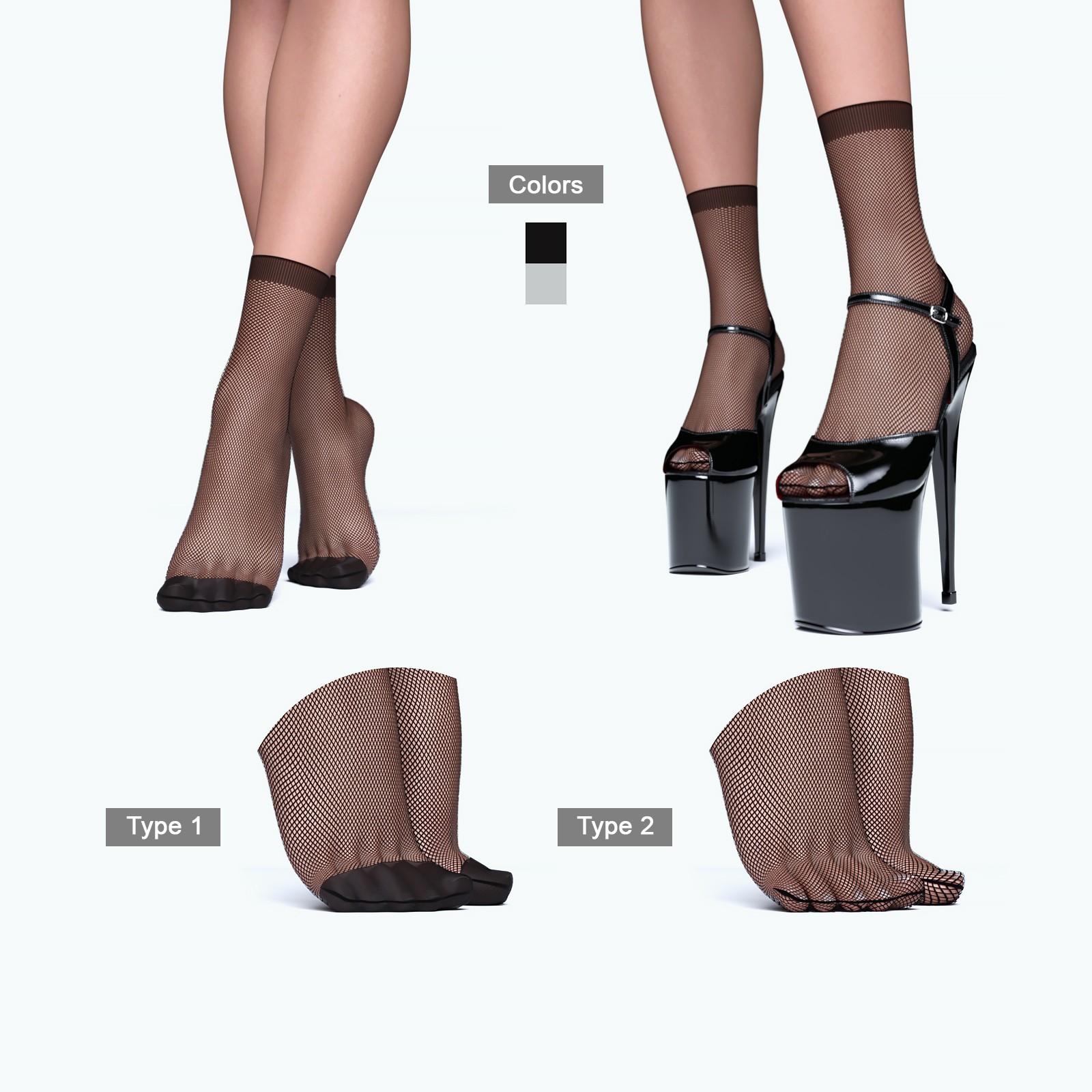 Short Ankle Stockings G8-8.1 Females by N/A