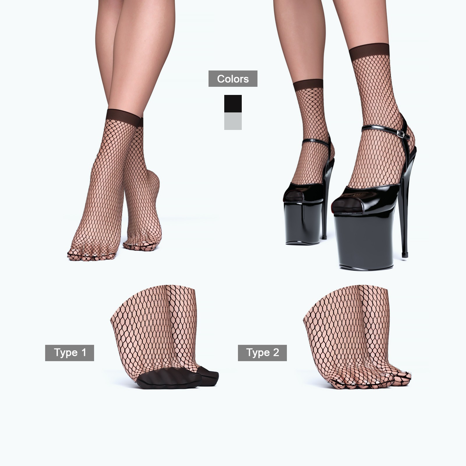 Short Ankle Stockings G8-8.1 Females by N/A