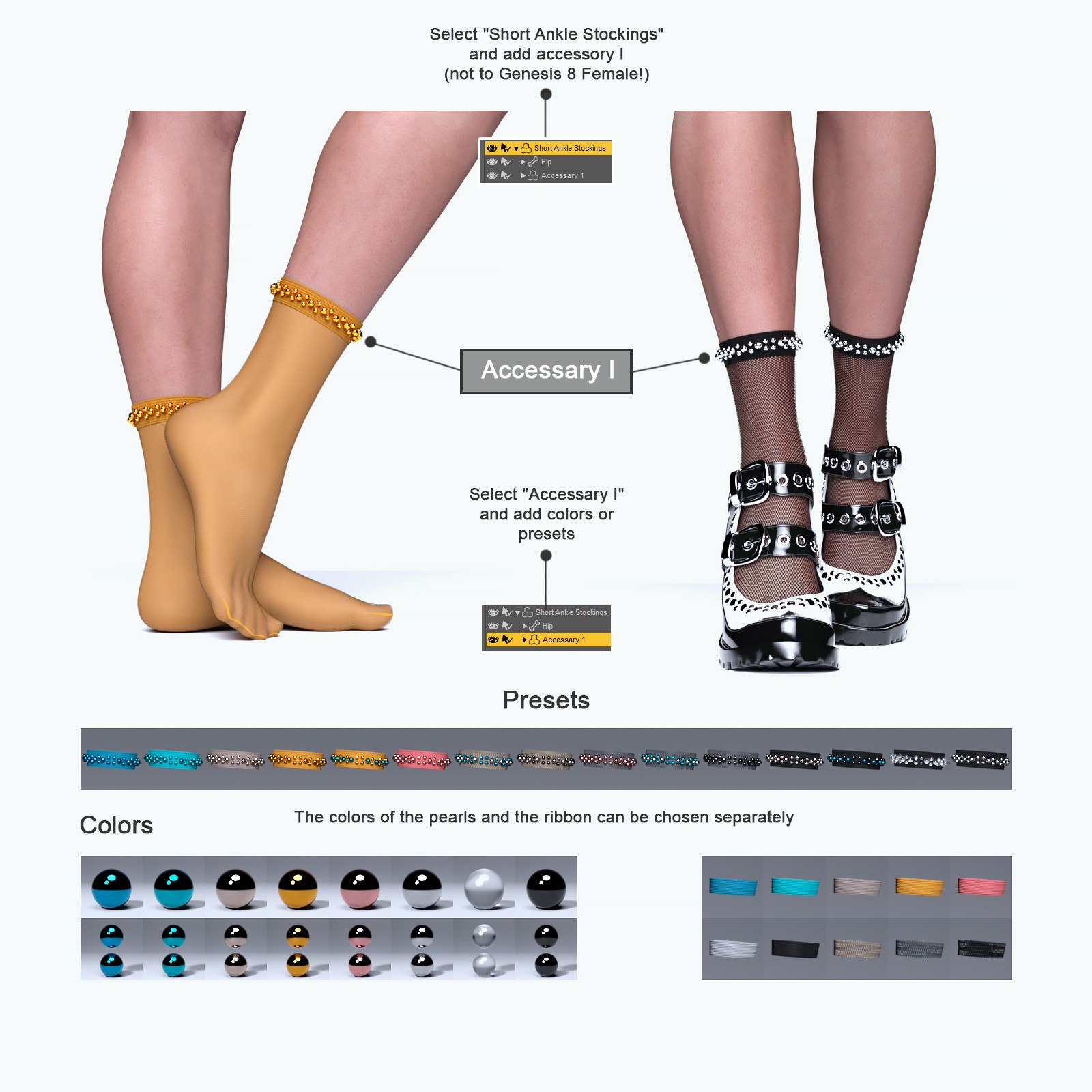 Short Ankle Stockings G8-8.1 Females by N/A