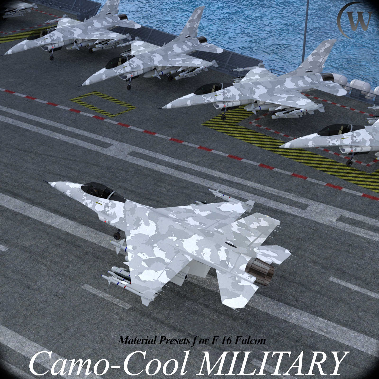 Camo-Cool MILITARY for F16 Falcon Fighter Jet in Daz Studio by N/A