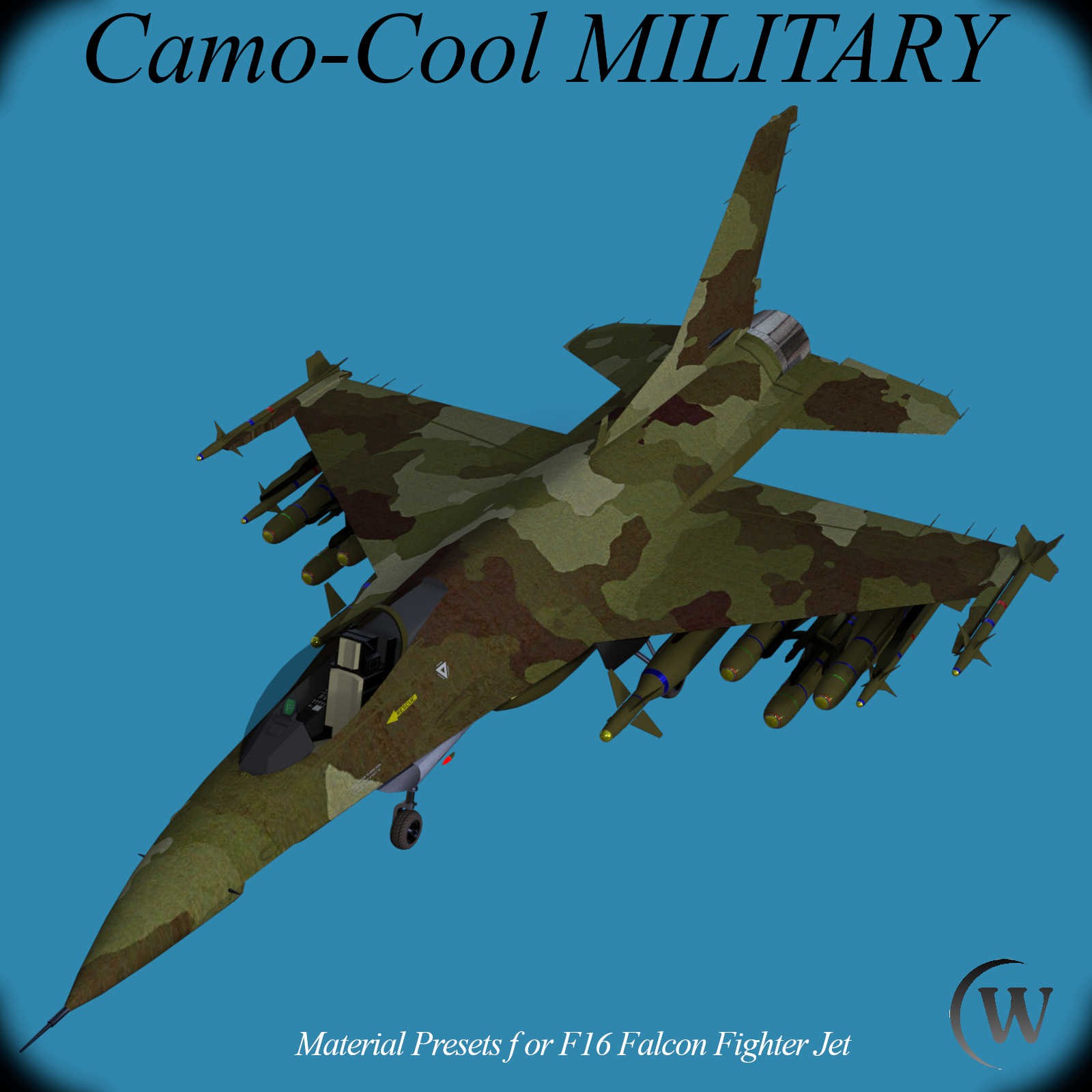 Camo-Cool MILITARY for F16 Falcon Fighter Jet in Daz Studio by N/A