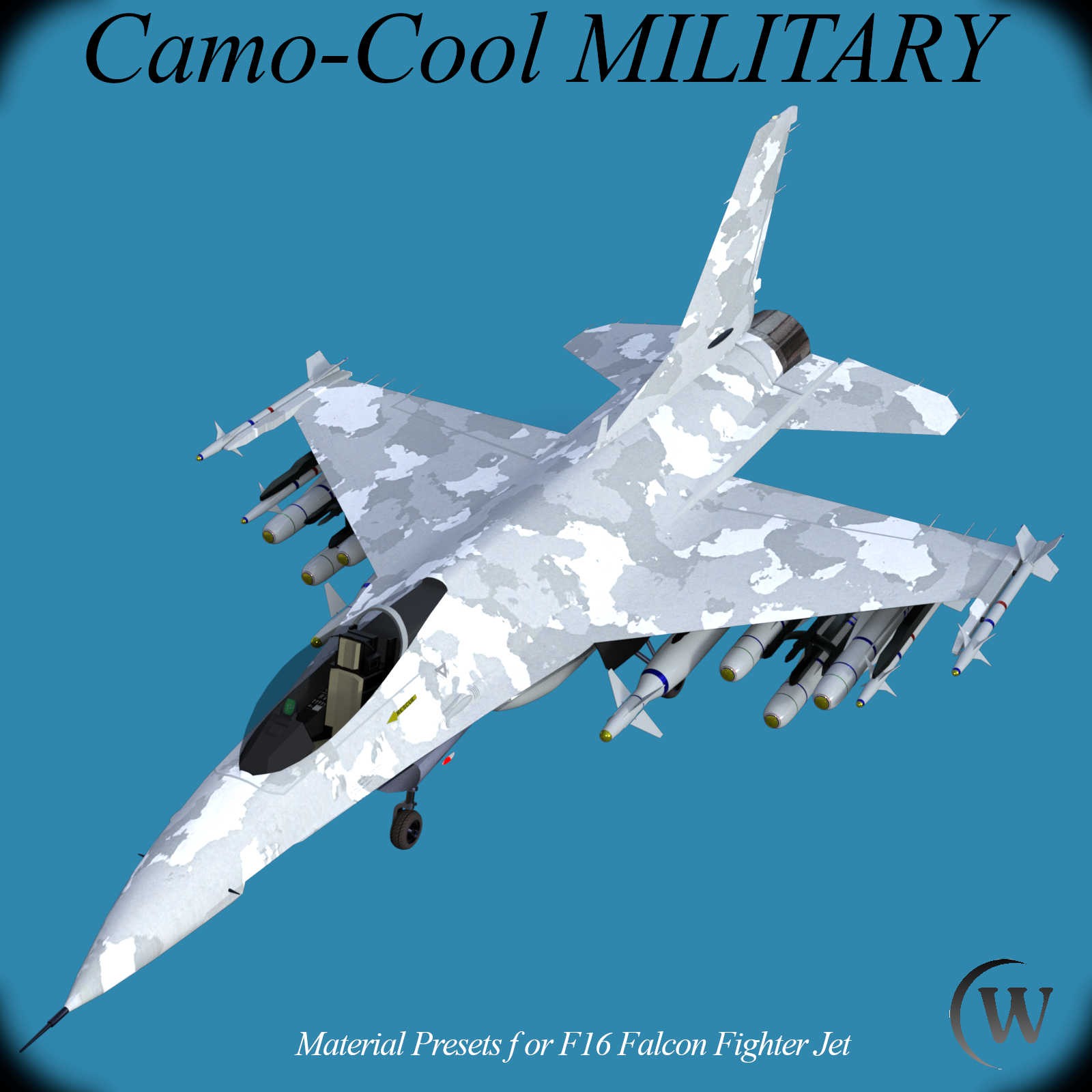Camo-Cool MILITARY for F16 Falcon Fighter Jet in Daz Studio by N/A