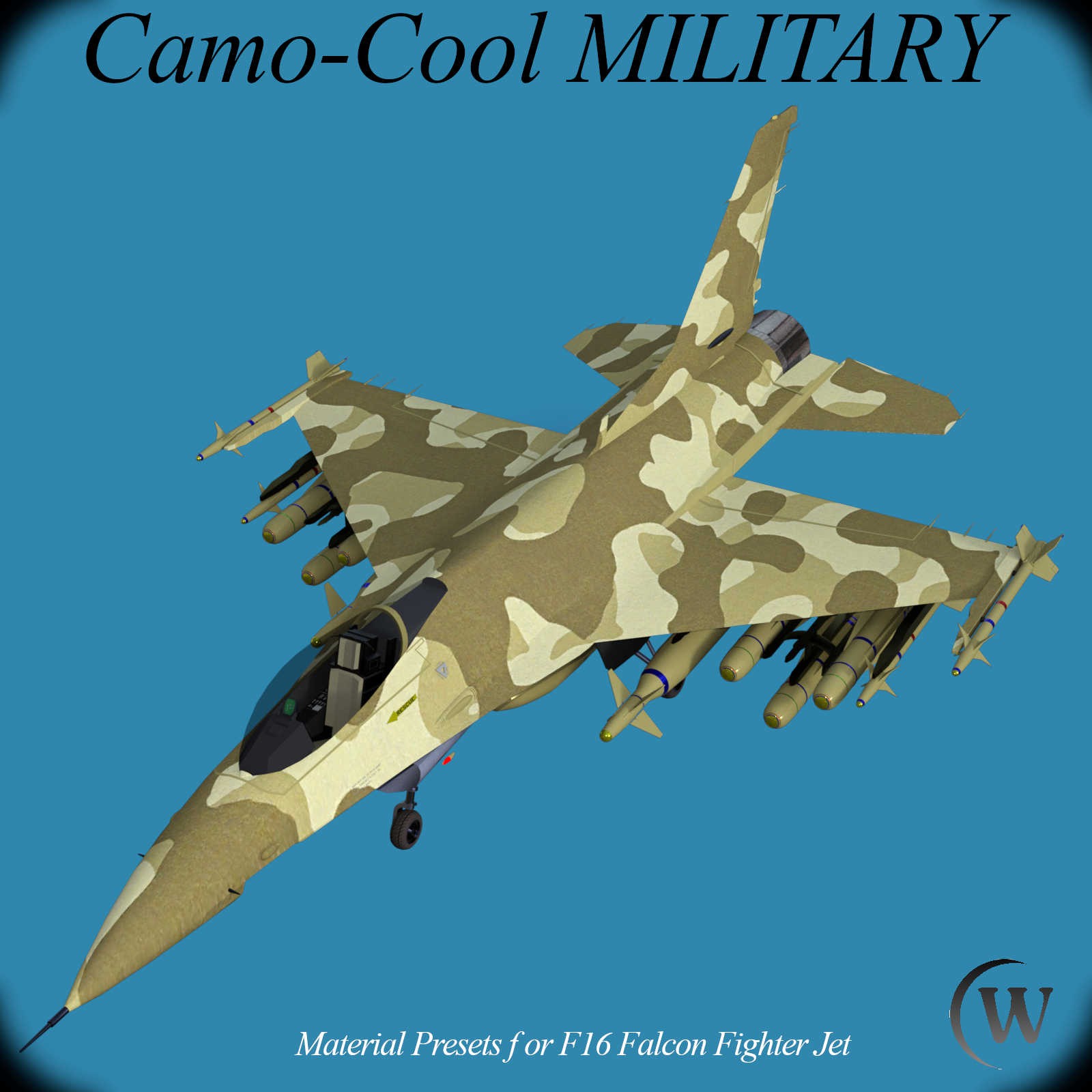 Camo-Cool MILITARY for F16 Falcon Fighter Jet in Daz Studio by N/A