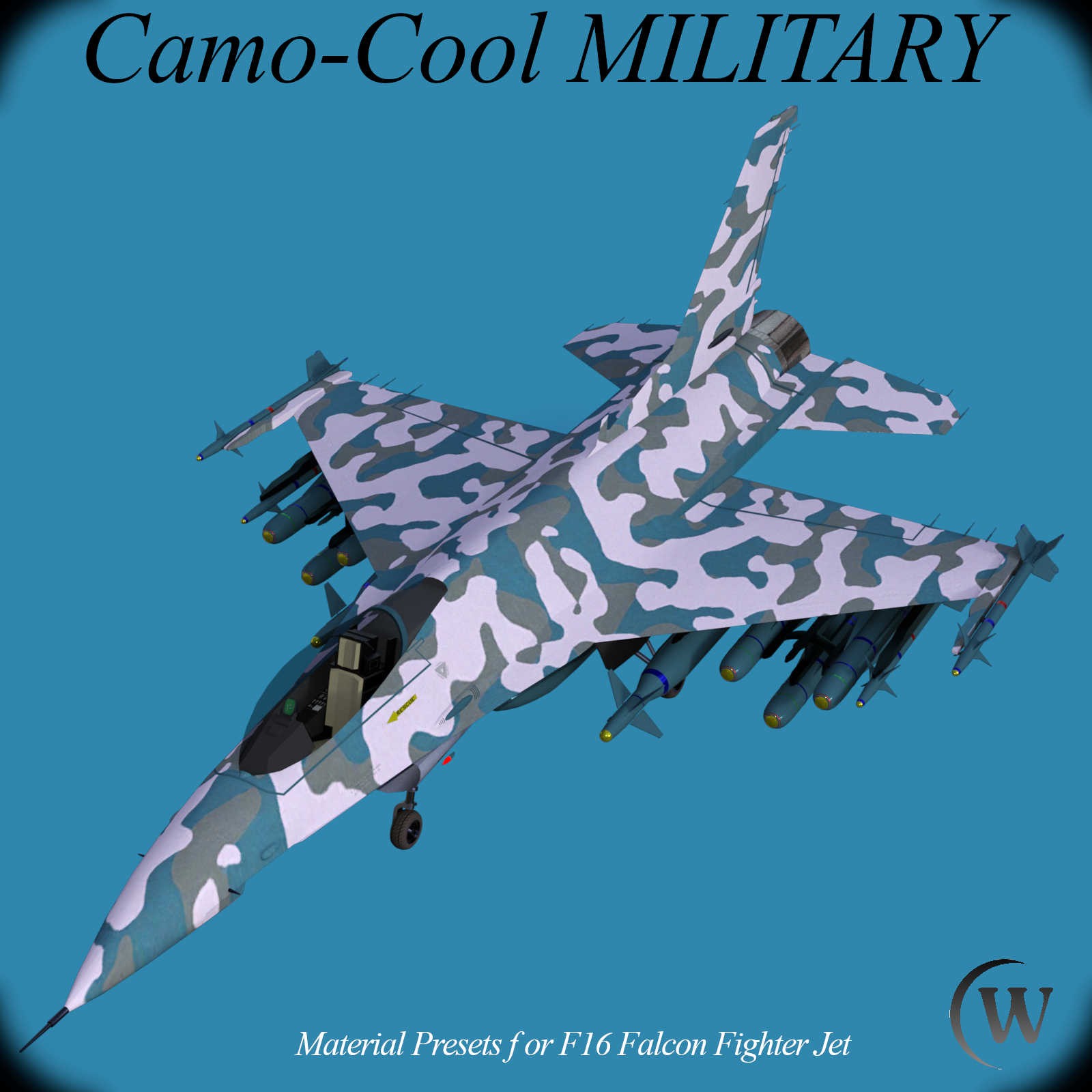 Camo-Cool MILITARY for F16 Falcon Fighter Jet in Daz Studio by N/A