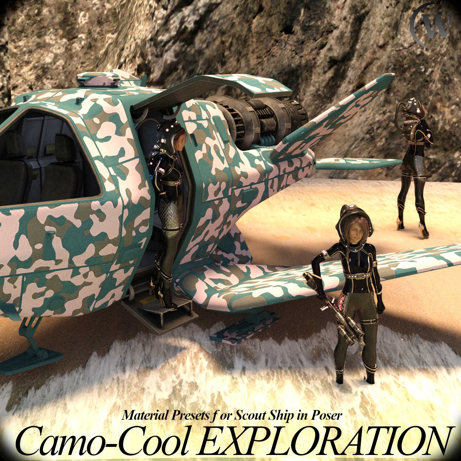 CAMO-Cool EXPLORATION Styles for Scout Ship in Poser by N/A