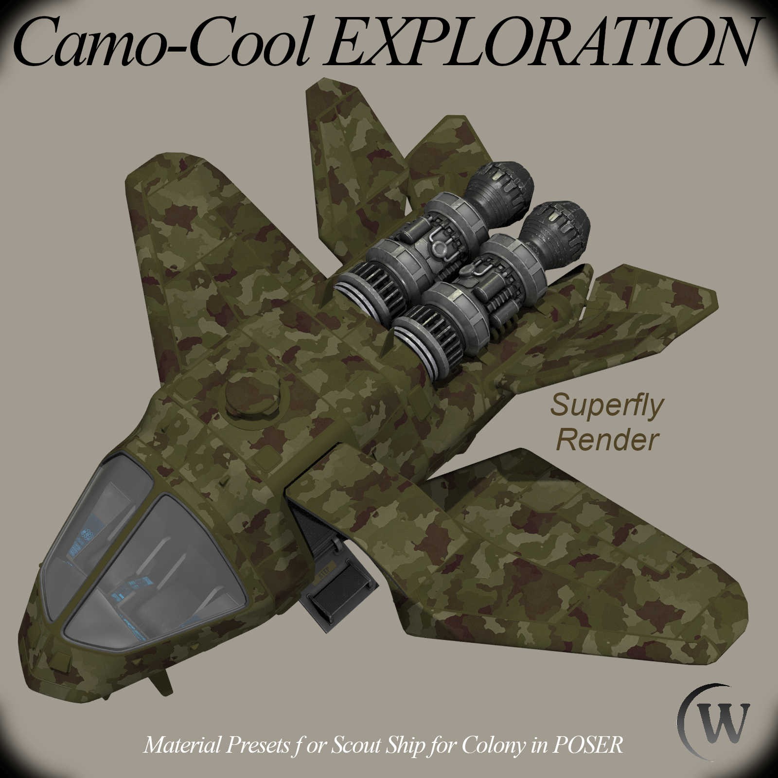 CAMO-Cool EXPLORATION Styles for Scout Ship in Poser by N/A