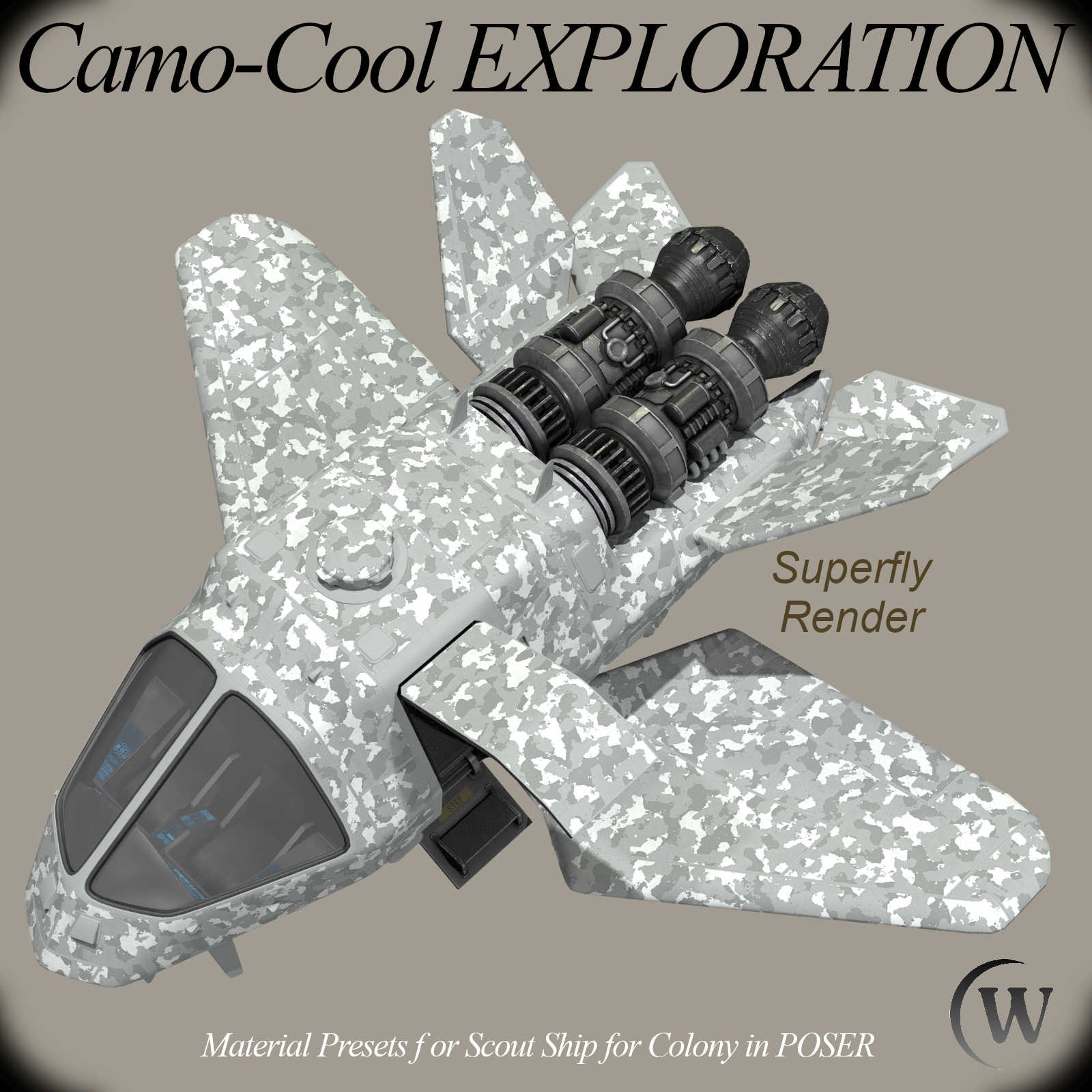 CAMO-Cool EXPLORATION Styles for Scout Ship in Poser by N/A