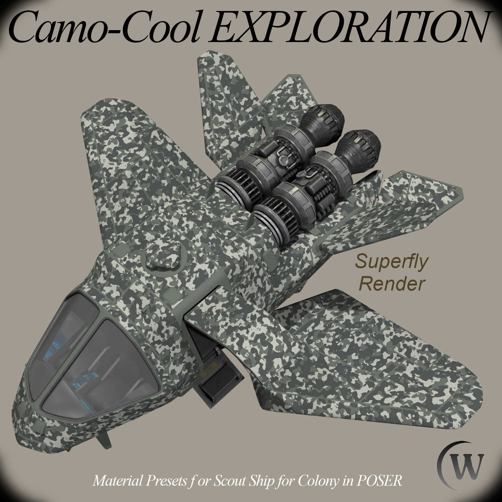 CAMO-Cool EXPLORATION Styles for Scout Ship in Poser by N/A