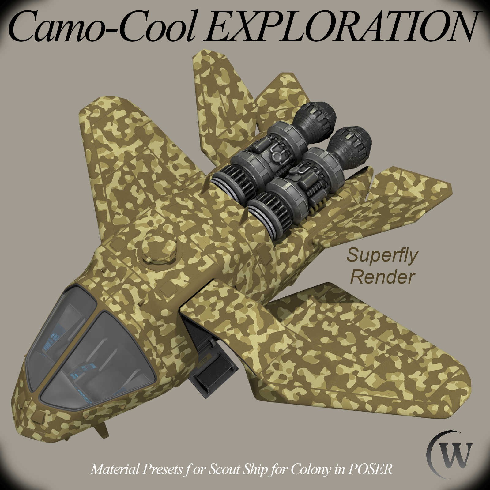 CAMO-Cool EXPLORATION Styles for Scout Ship in Poser by N/A