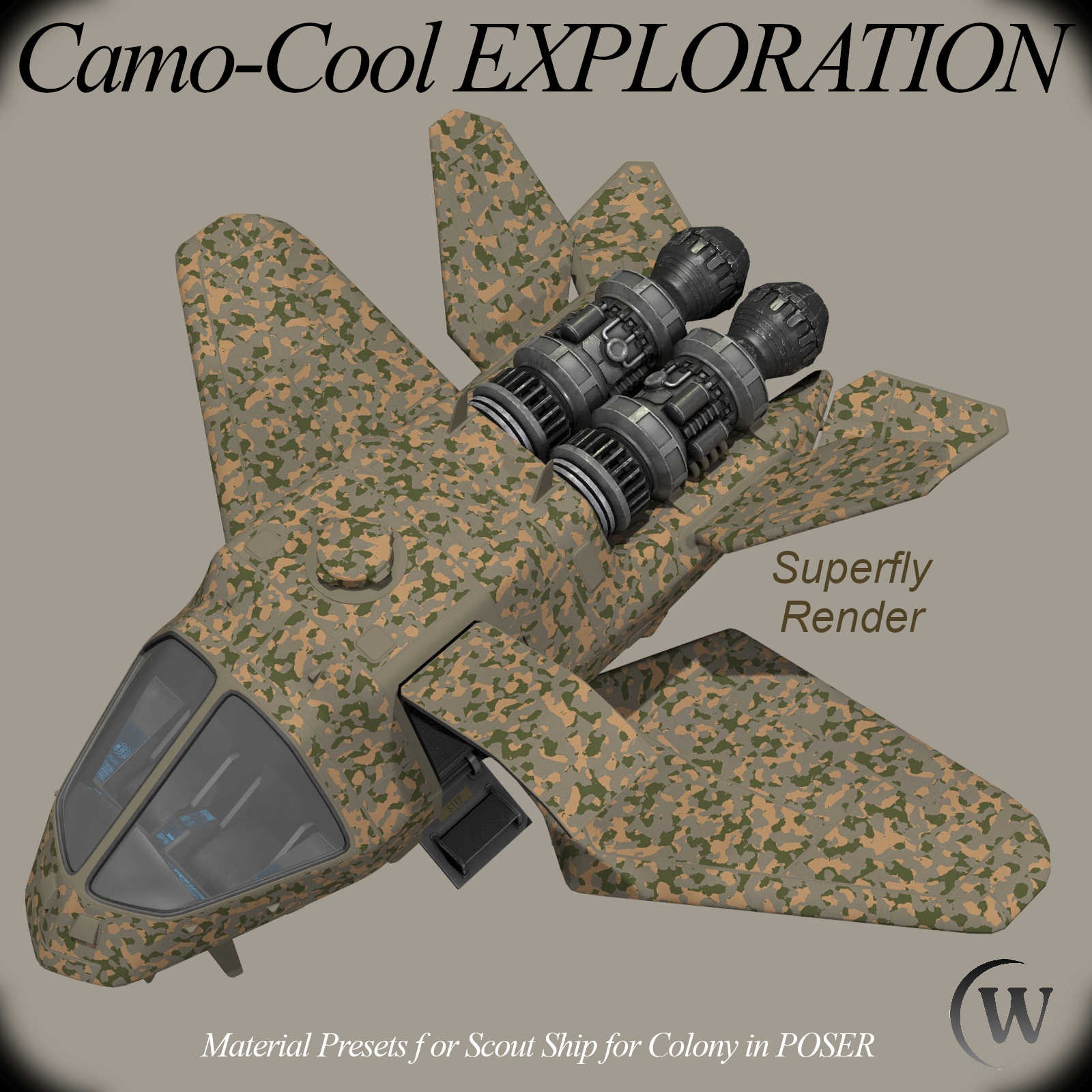CAMO-Cool EXPLORATION Styles for Scout Ship in Poser by N/A