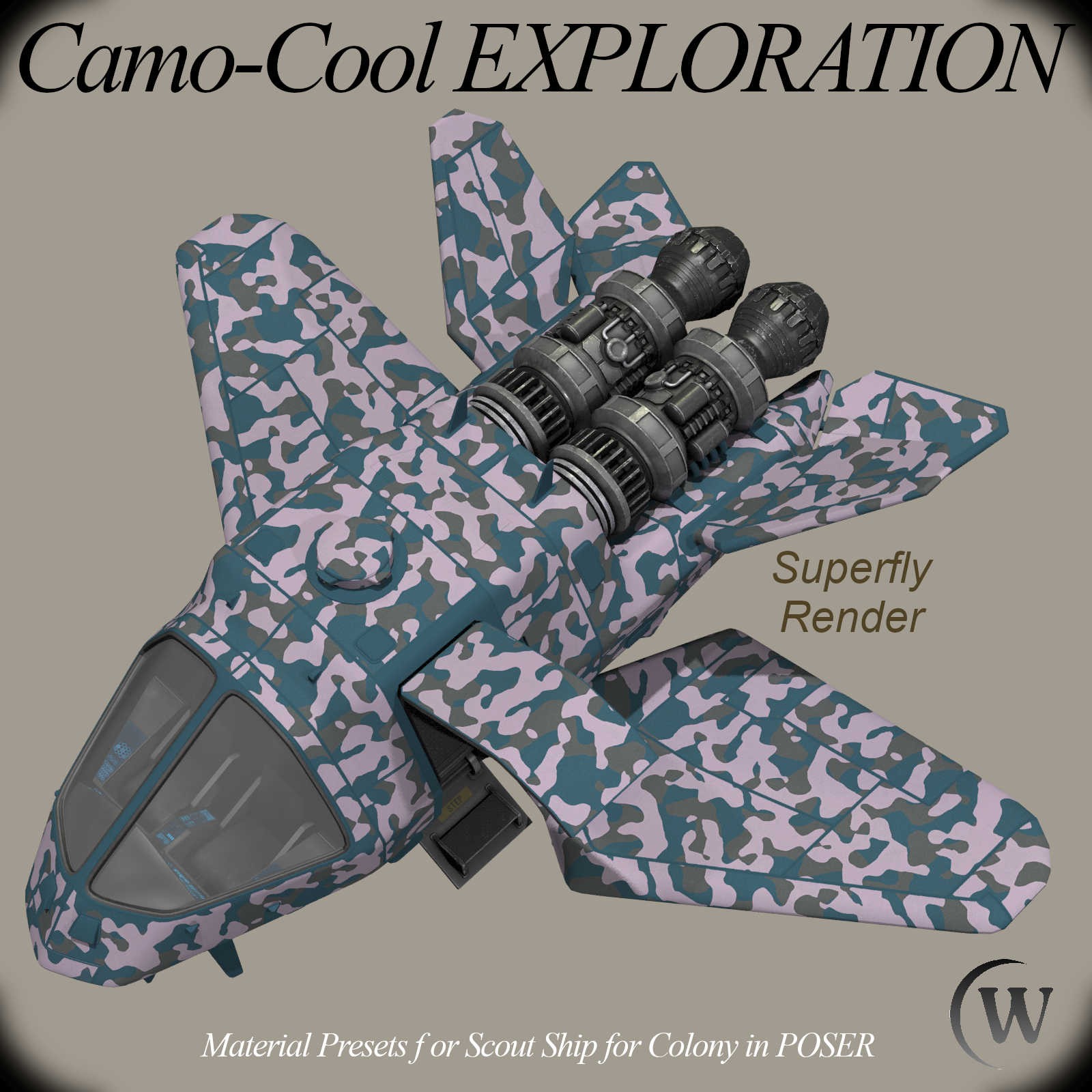 CAMO-Cool EXPLORATION Styles for Scout Ship in Poser by N/A