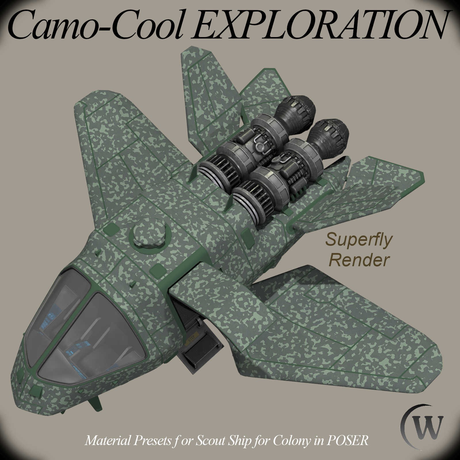 CAMO-Cool EXPLORATION Styles for Scout Ship in Poser by N/A