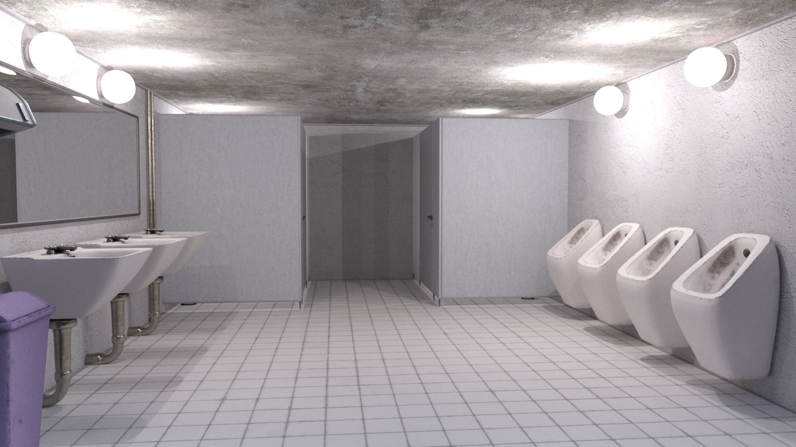 3D Scenery: Public Bathroom by N/A