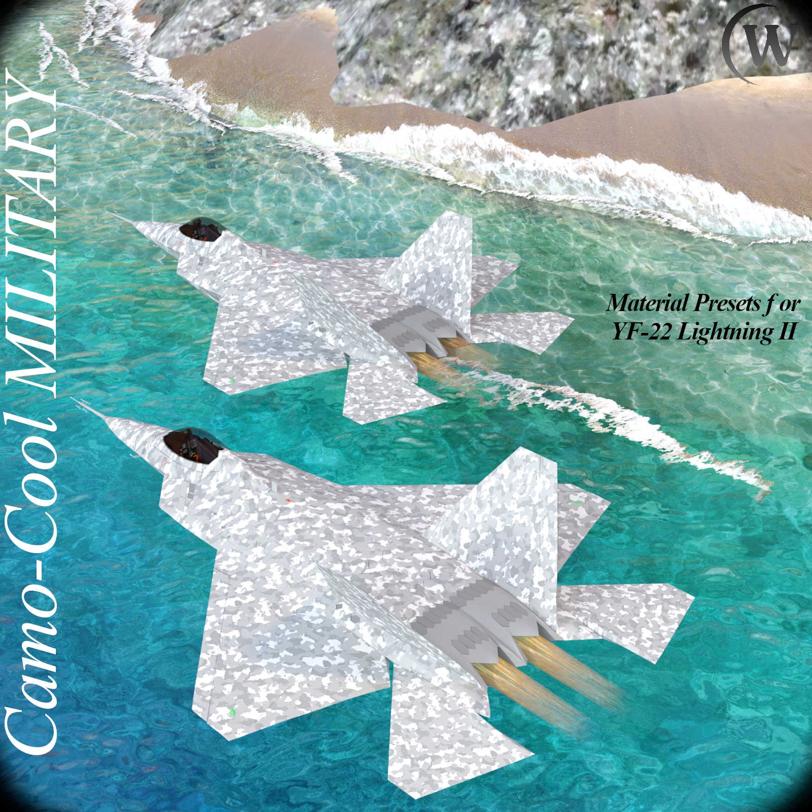 Camo-Cool MILITARY for YF-22 Lightning II Fighter Jet in Daz Studio by N/A